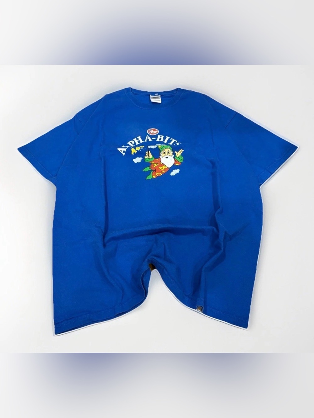 Vintage Alpha-Bits Cereal T-Shirt Mail In Special Shirt 90s Size XL Blue Promo